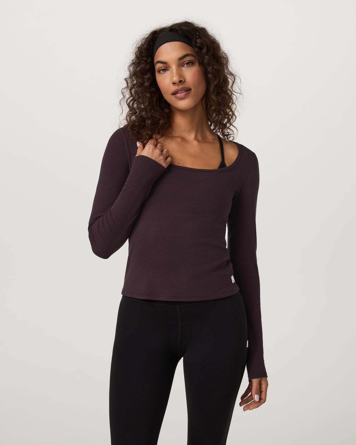Long Sleeve Cove Ultra Scoop Women's Raisin Shirt - Image 6