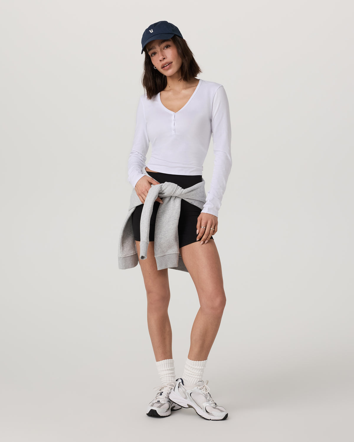 Long Sleeve Tuvalu Henley Women's White Shirt - Image 4