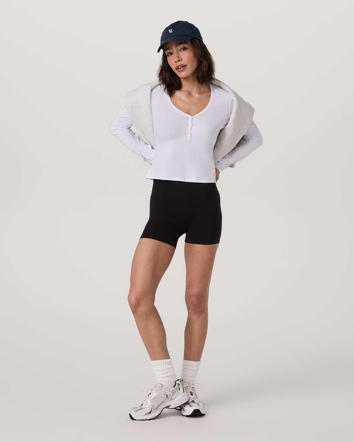 Long Sleeve Tuvalu Henley Women's White Shirt - Image 6