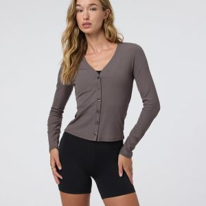 Long Sleeve Pose Cardigan Chia Ribbed Cardigan
