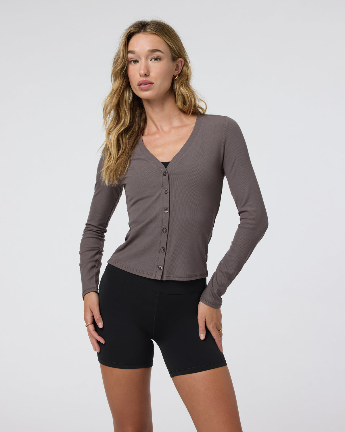 Long Sleeve Pose Cardigan Chia Ribbed Cardigan