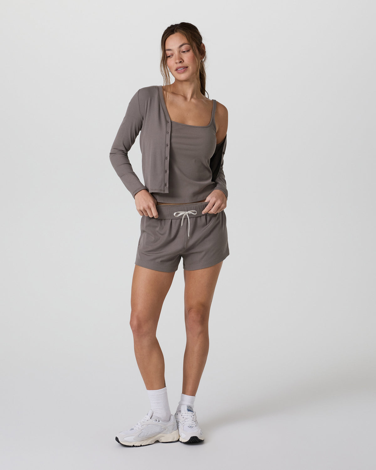Long Sleeve Pose Cardigan Chia Ribbed Cardigan - Image 5