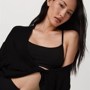 Long Sleeve Twist Top Women's Black Twist Top