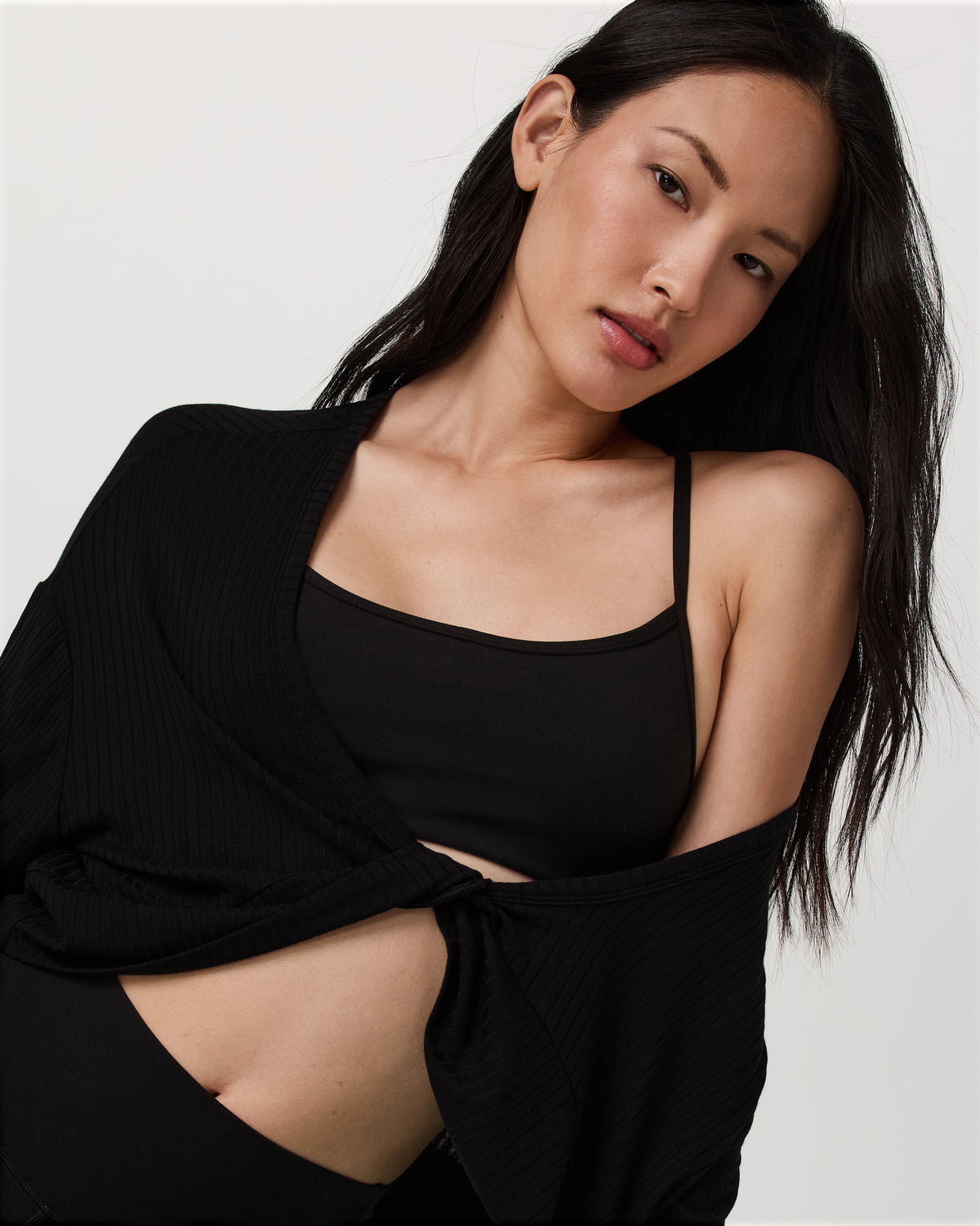 Long Sleeve Twist Top Women's Black Twist Top