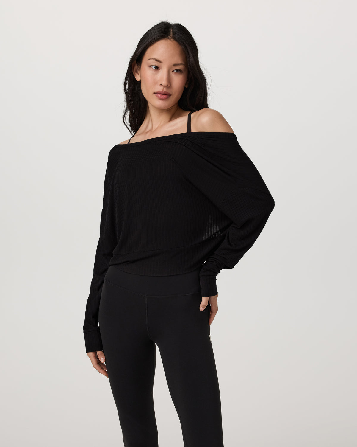 Long Sleeve Twist Top Women's Black Twist Top - Image 2