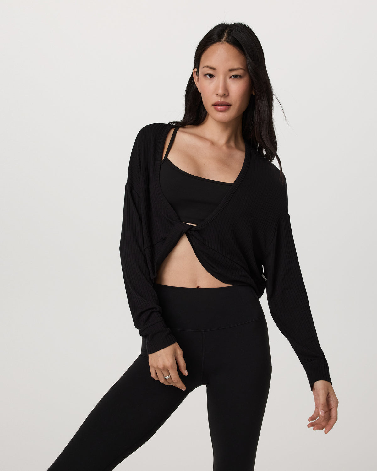 Long Sleeve Twist Top Women's Black Twist Top - Image 4