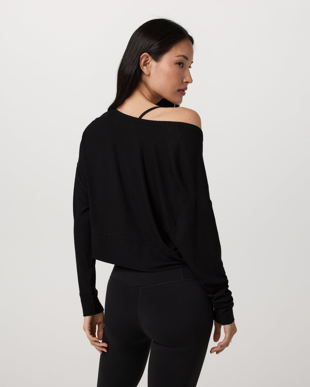Long Sleeve Twist Top Women's Black Twist Top - Image 5