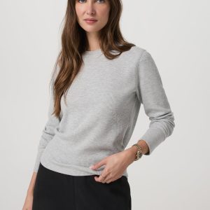 Long Sleeve Waffle Top Women's Light Heather Grey Tee