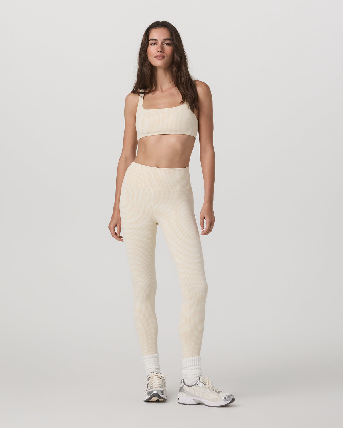 Micro Houndstooth Bra Women's Sports Bra in Natural - Image 6