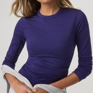 Long Sleeve Halo Essential Crew Tee Stellar Sky Heather
