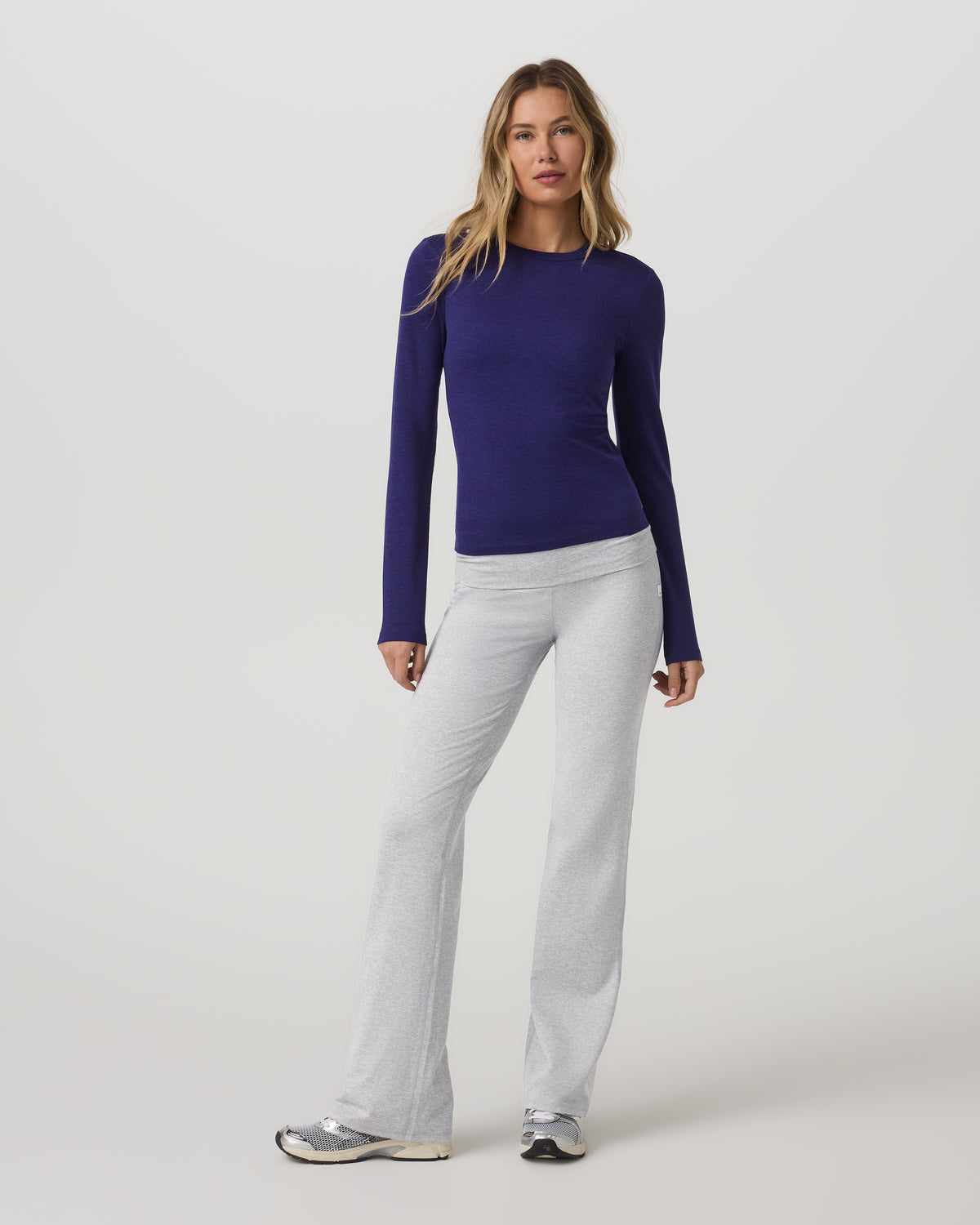 Long Sleeve Halo Essential Crew Tee Stellar Sky Heather - Image 2