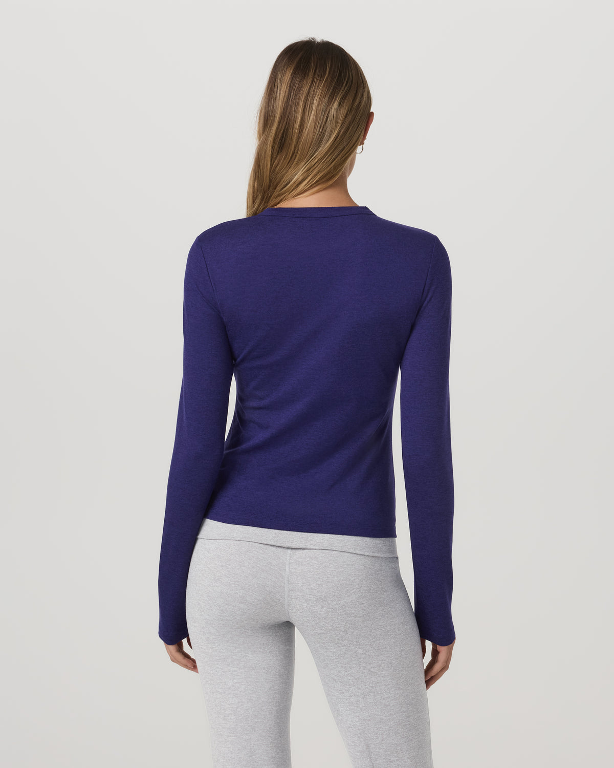 Long Sleeve Halo Essential Crew Tee Stellar Sky Heather - Image 3
