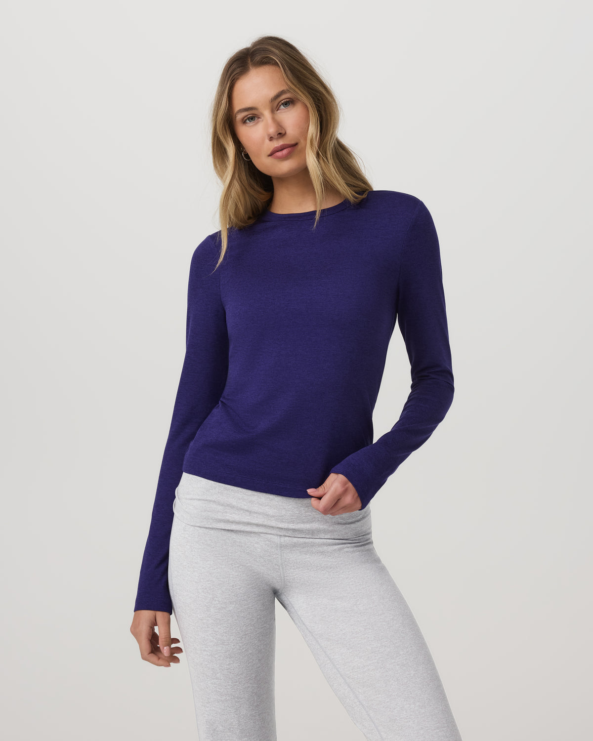Long Sleeve Halo Essential Crew Tee Stellar Sky Heather - Image 5