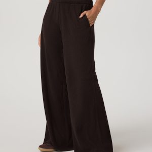 Waffle Wideleg Pant Women's Dark Java Waffle Knit Pants