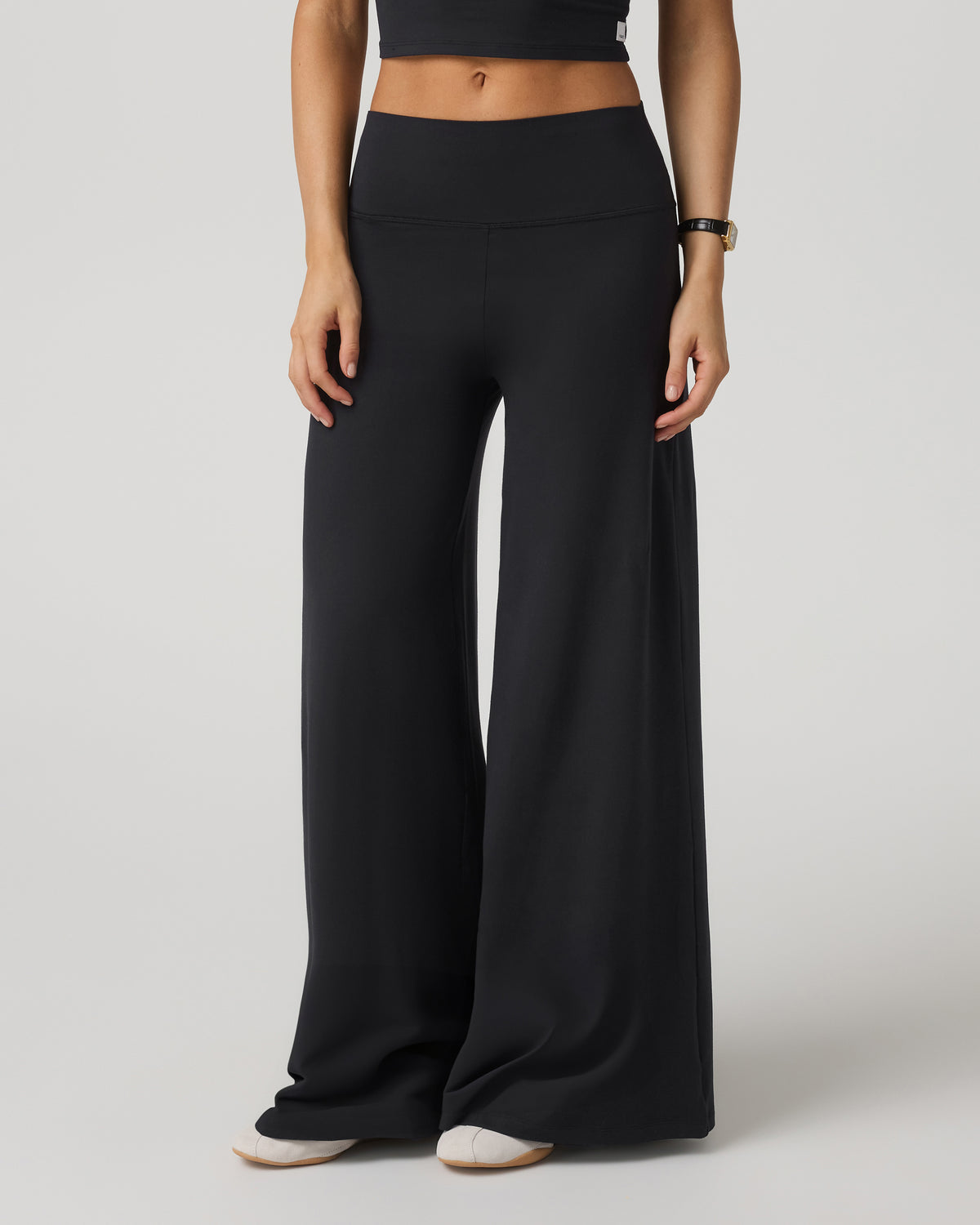 Halo Easy Wideleg Pant Women's Solid Black Wideleg Pants - Image 2