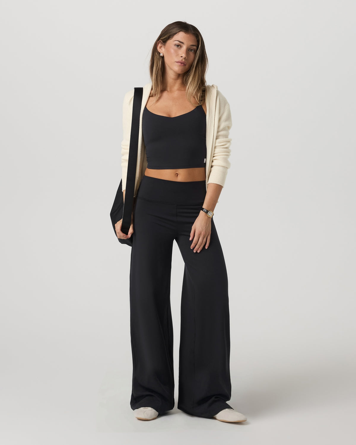 Halo Easy Wideleg Pant Women's Solid Black Wideleg Pants - Image 4