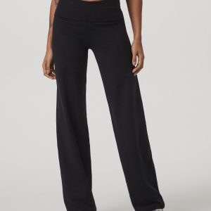 Granite Foldover Straight Leg Women's Black Heather Pant