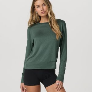 Daydream Crew Women's Agate Green Heather Long Sleeve