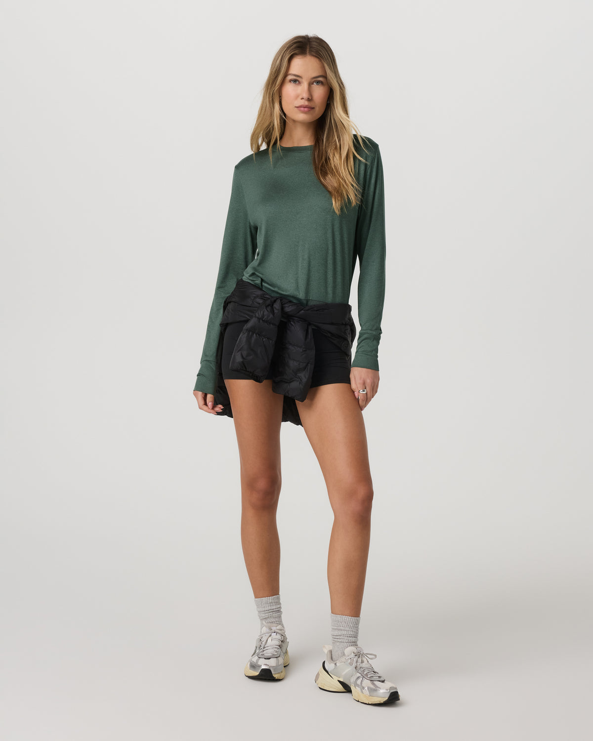 Daydream Crew Women's Agate Green Heather Long Sleeve - Image 2