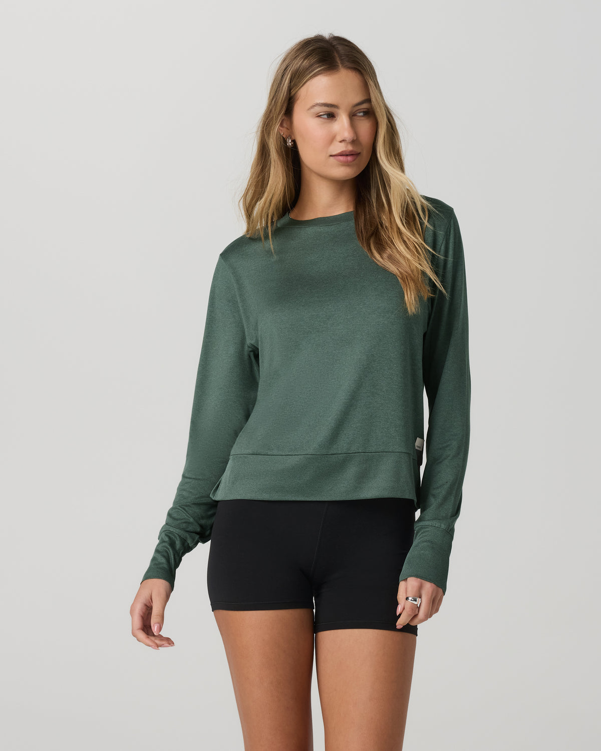 Daydream Crew Women's Agate Green Heather Long Sleeve - Image 5