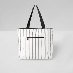 ALOHA-Day Tripper Black Charter Stripe Tote Bag