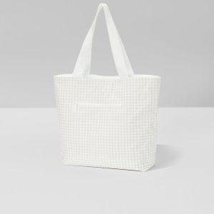 ALOHA-Day Tripper Natural/Bone Gingham Bag