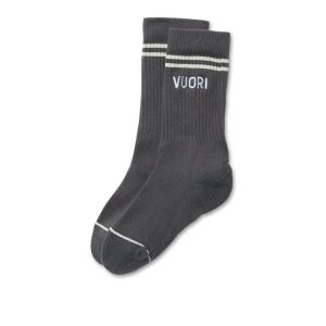 Vuori Crew Sock Charcoal Performance Crew Socks