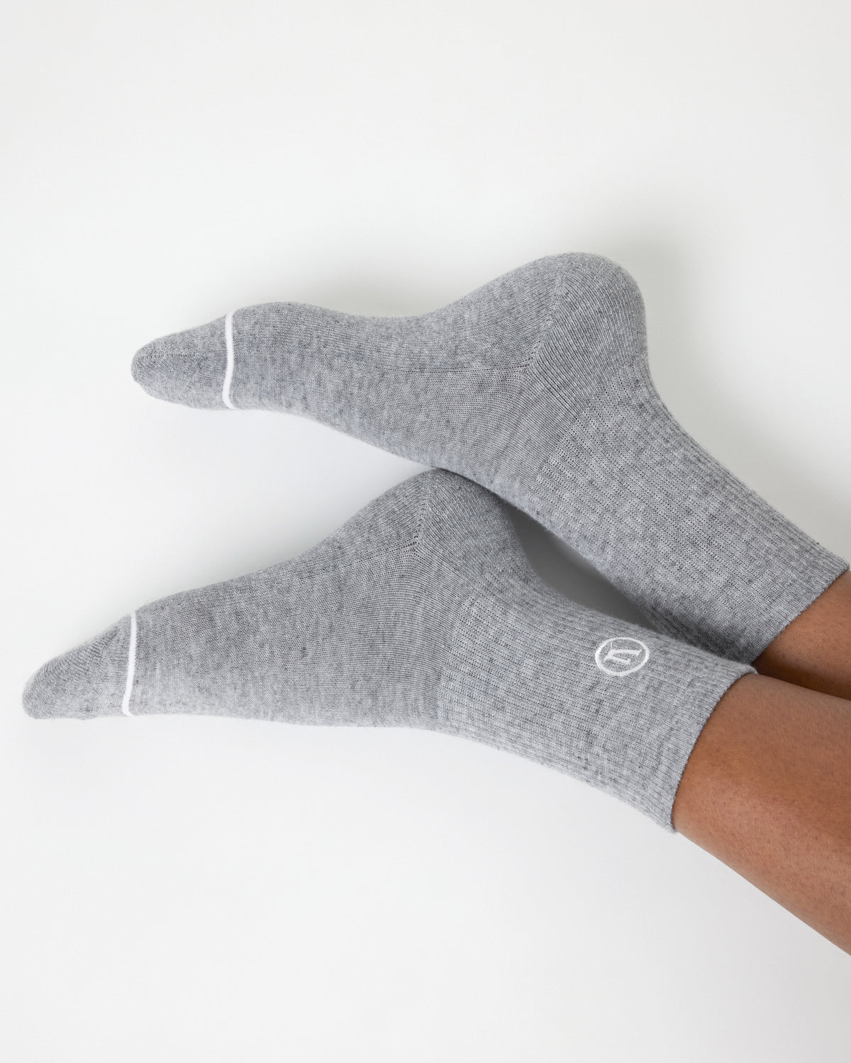 Half Crew Sock 2.0 Light Heather Grey Performance Socks - Image 2