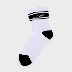 Half Crew Stripe Novelty Sock Black & White Stripe Socks