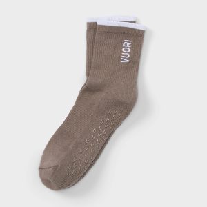 Half Crew Gripper Sock Smokey Taupe Grip Socks