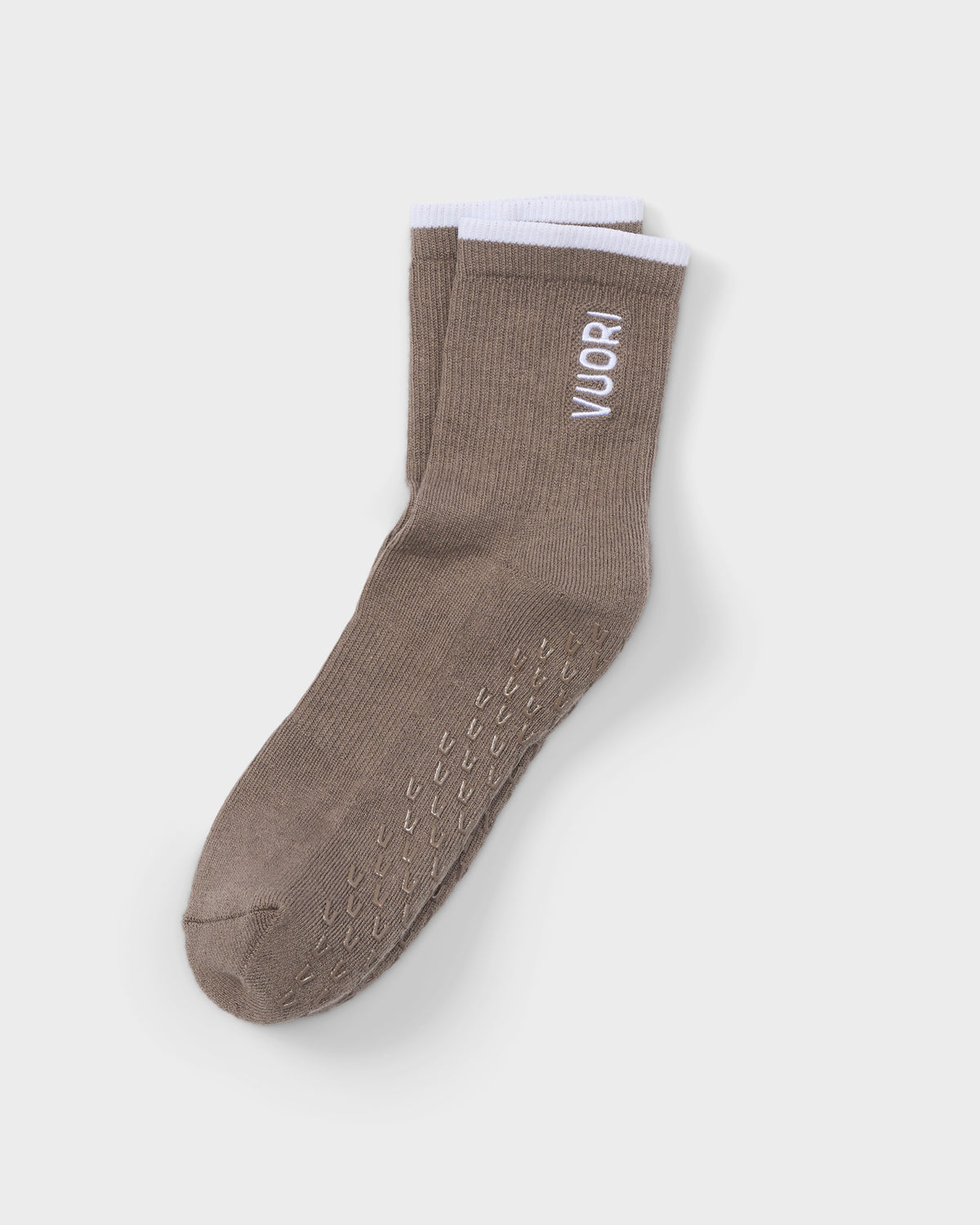 Half Crew Gripper Sock Smokey Taupe Grip Socks