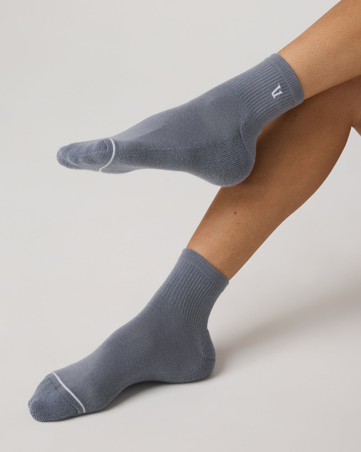 Quarter Crew V1 Sock Slate Blue Crew Socks - Image 2