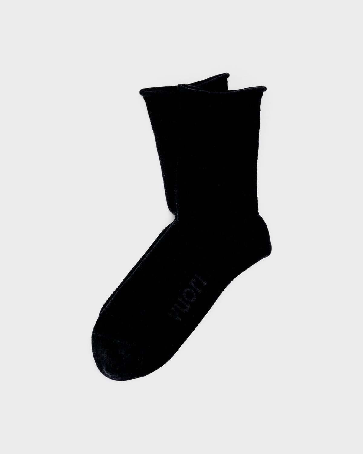 Quarter Crew Pointelle Sock Stylish Black Socks