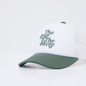 The Rise The Shine Trucker Hat Agate Green Trucker Hat