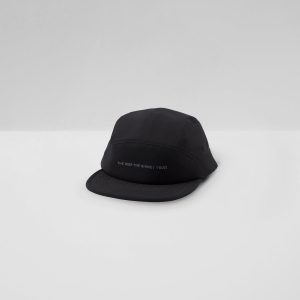 Trail Run Cap Black 7-Panel Running Hat