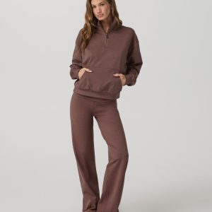 Granite Foldover Straight Leg Women's Sable Heather Pant