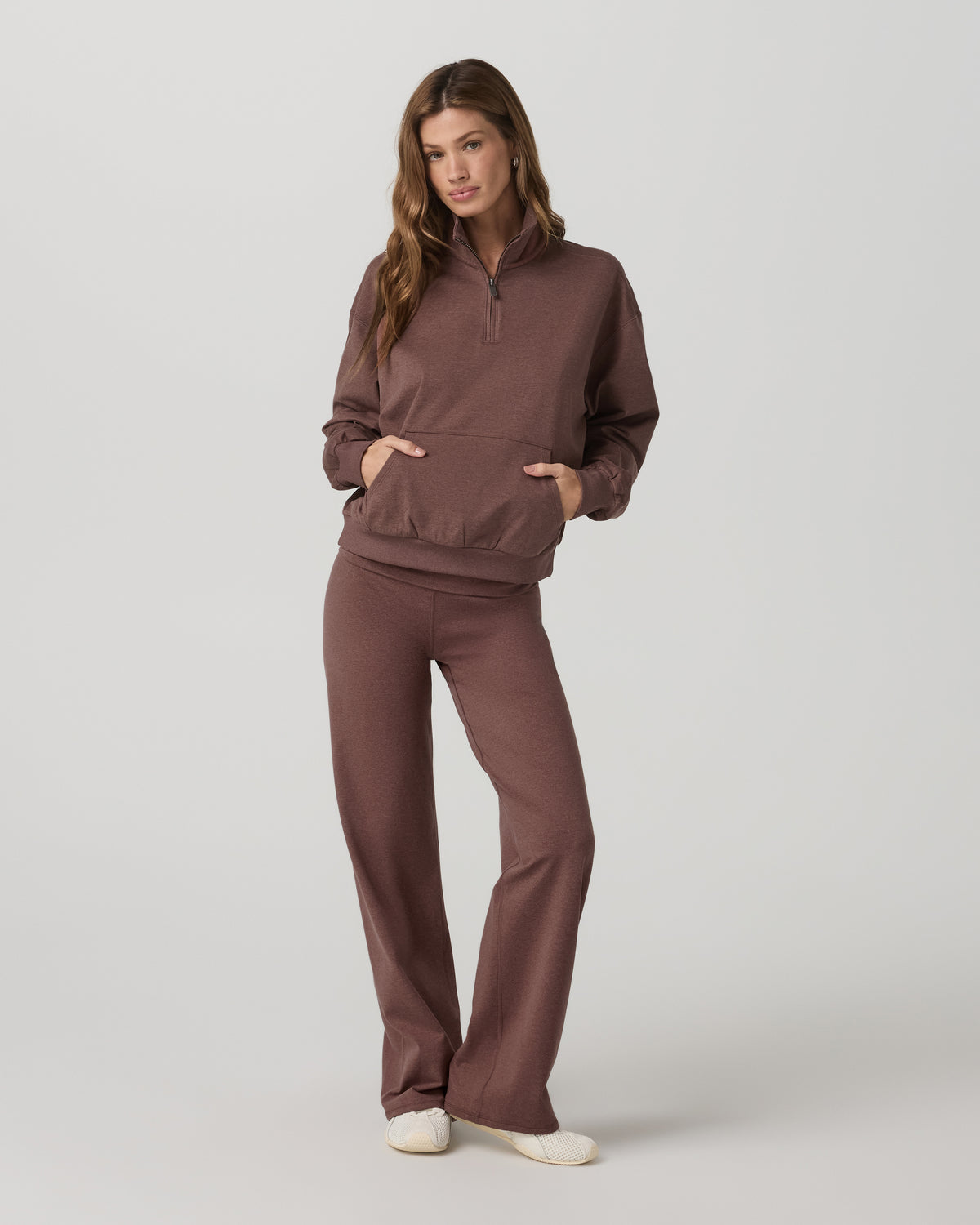Granite Foldover Straight Leg Women's Sable Heather Pant