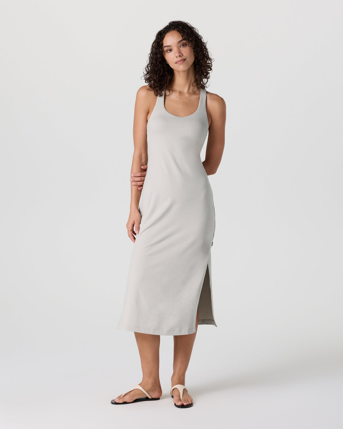 Halo Racerback Dress Ecru Heather