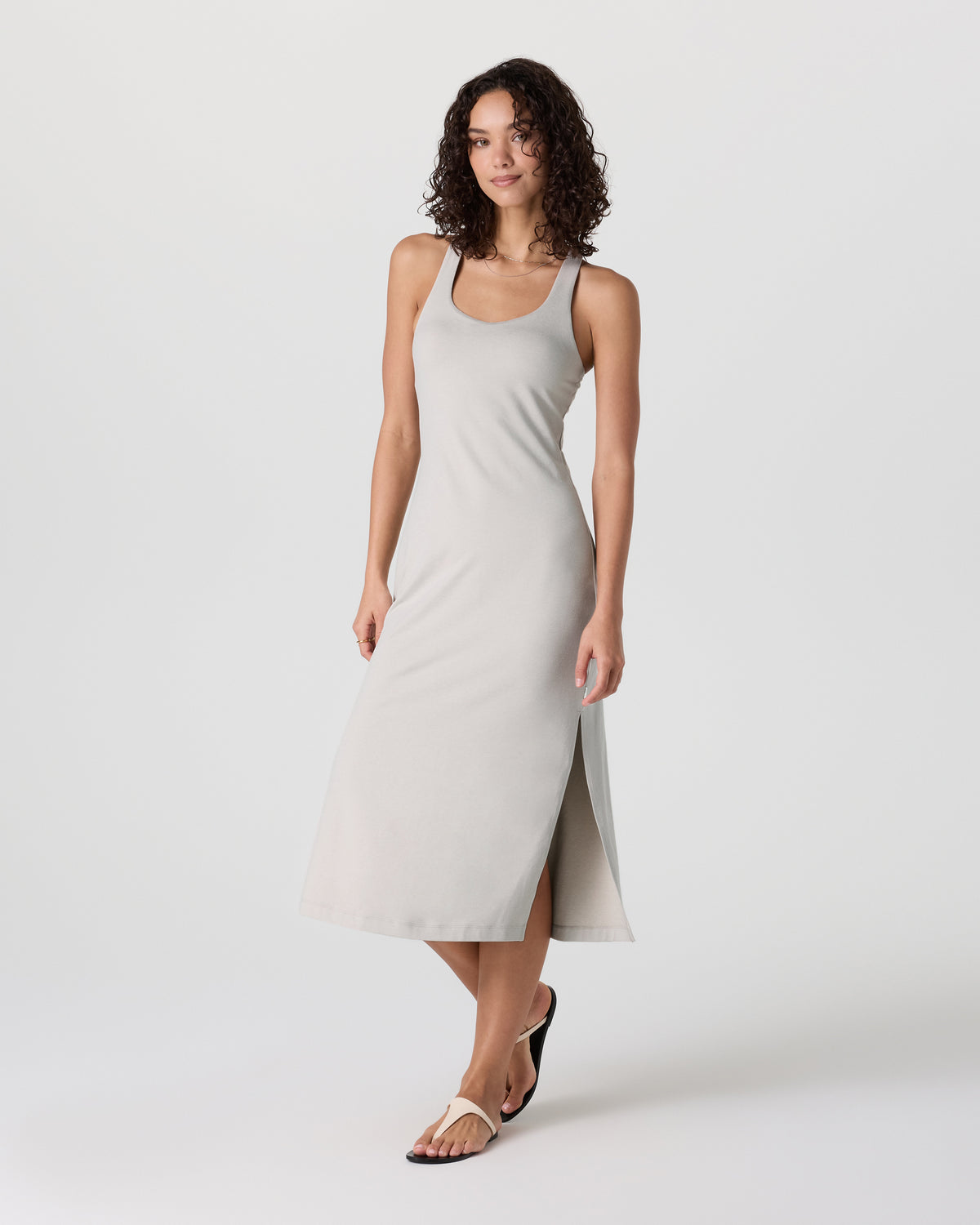Halo Racerback Dress Ecru Heather - Image 3