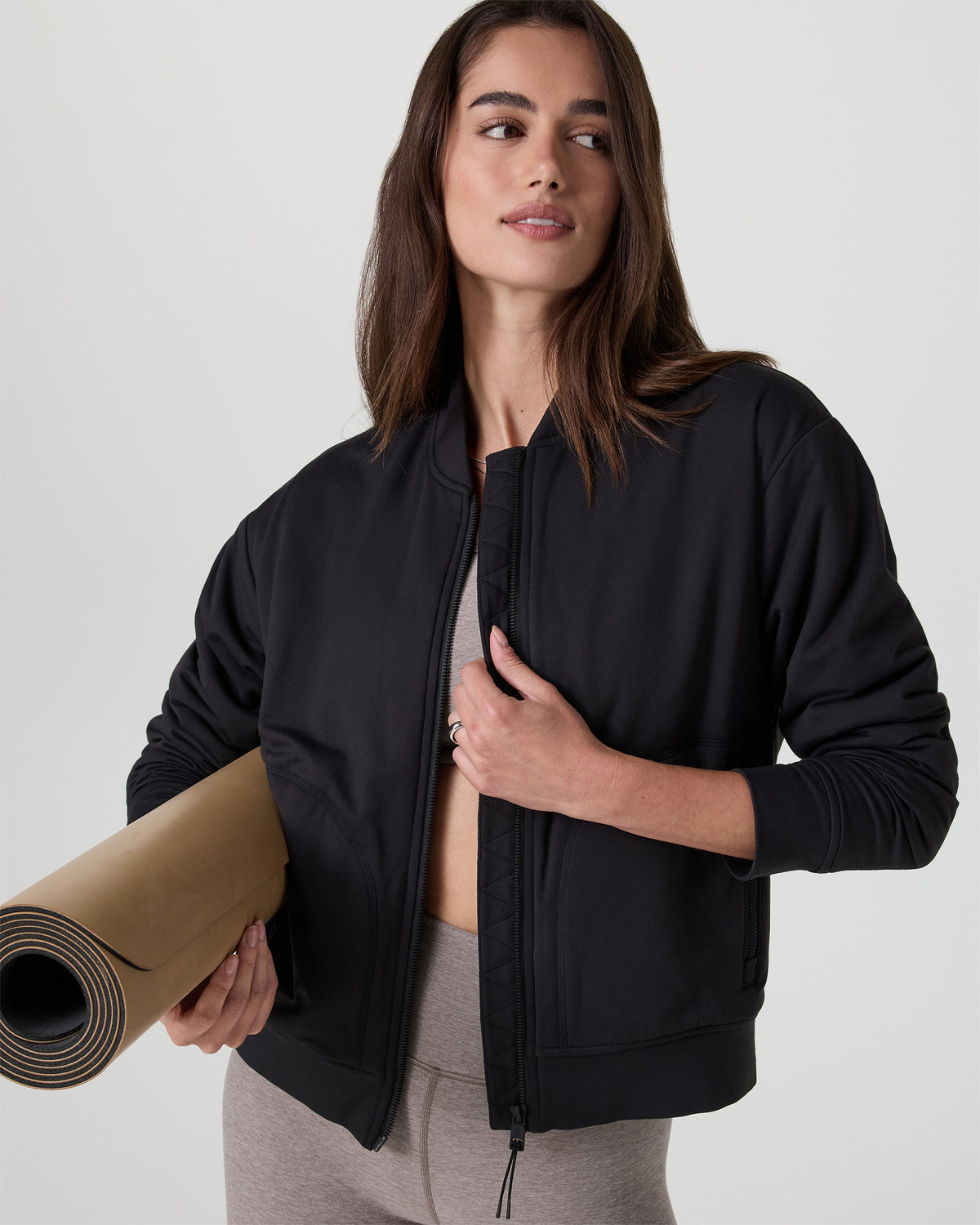 Halo Basin Bomber Women's Solid Black Jacket - Image 5