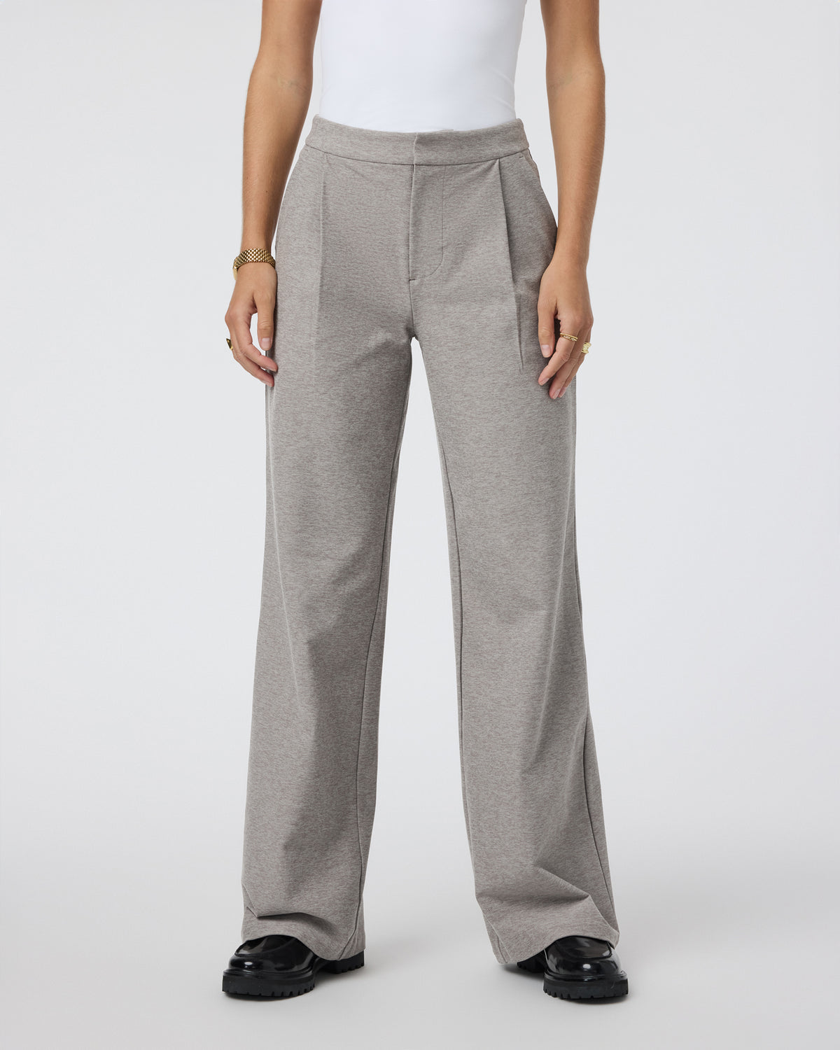 Elevation Trouser-Short Cobblestone High Rise Pants