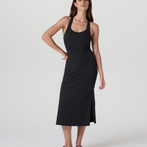 Halo Racerback Dress Solid Black