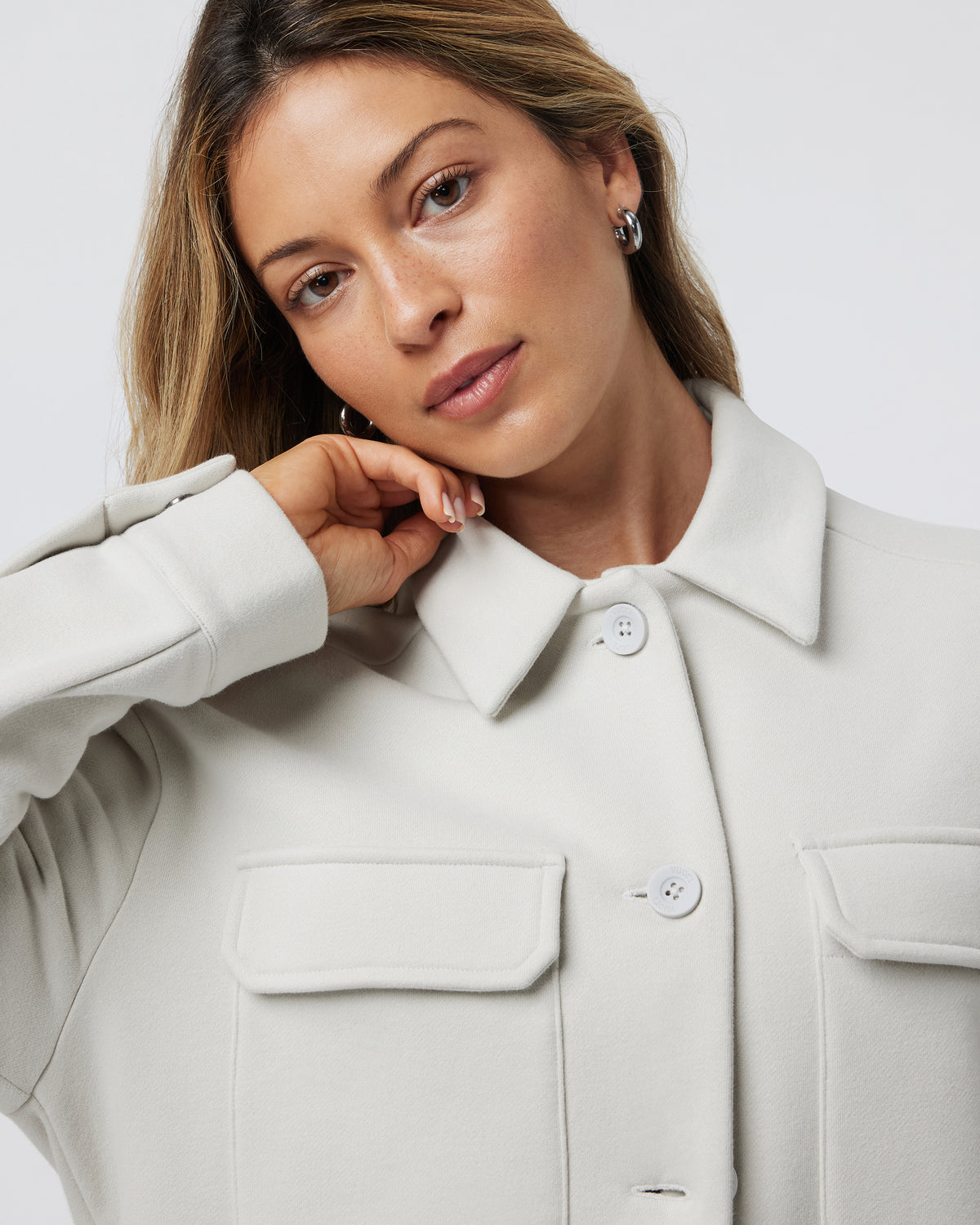 Restore Shirt Jacket Salt French Terry Shirt - Image 4