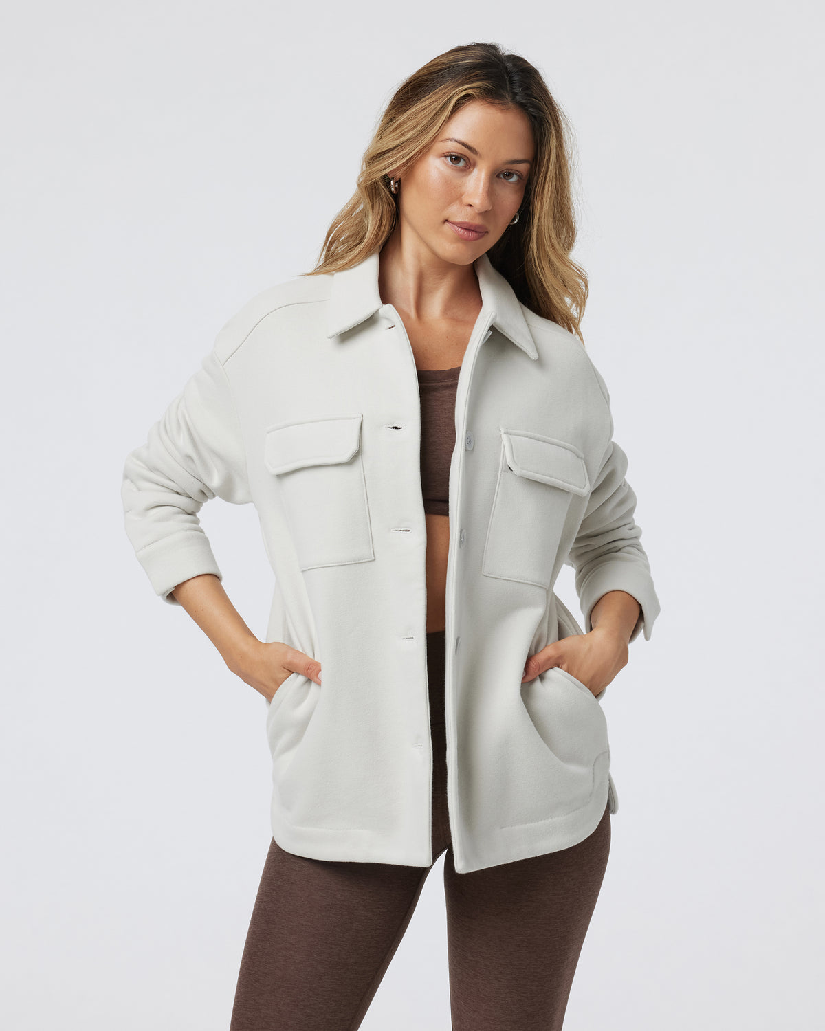 Restore Shirt Jacket Salt French Terry Shirt - Image 5
