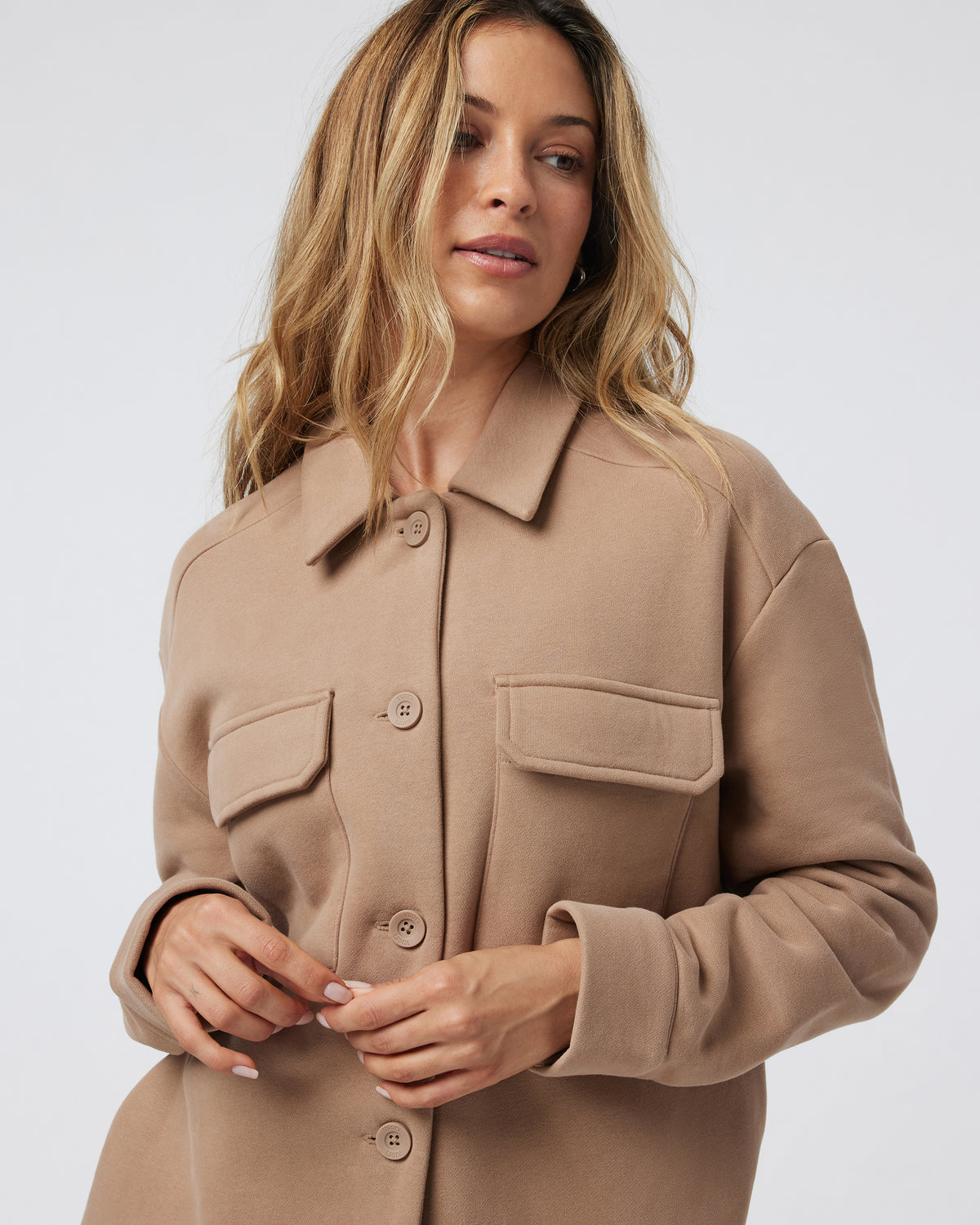 Restore Shirt Jacket Goldenrod French Terry Shirt - Image 2