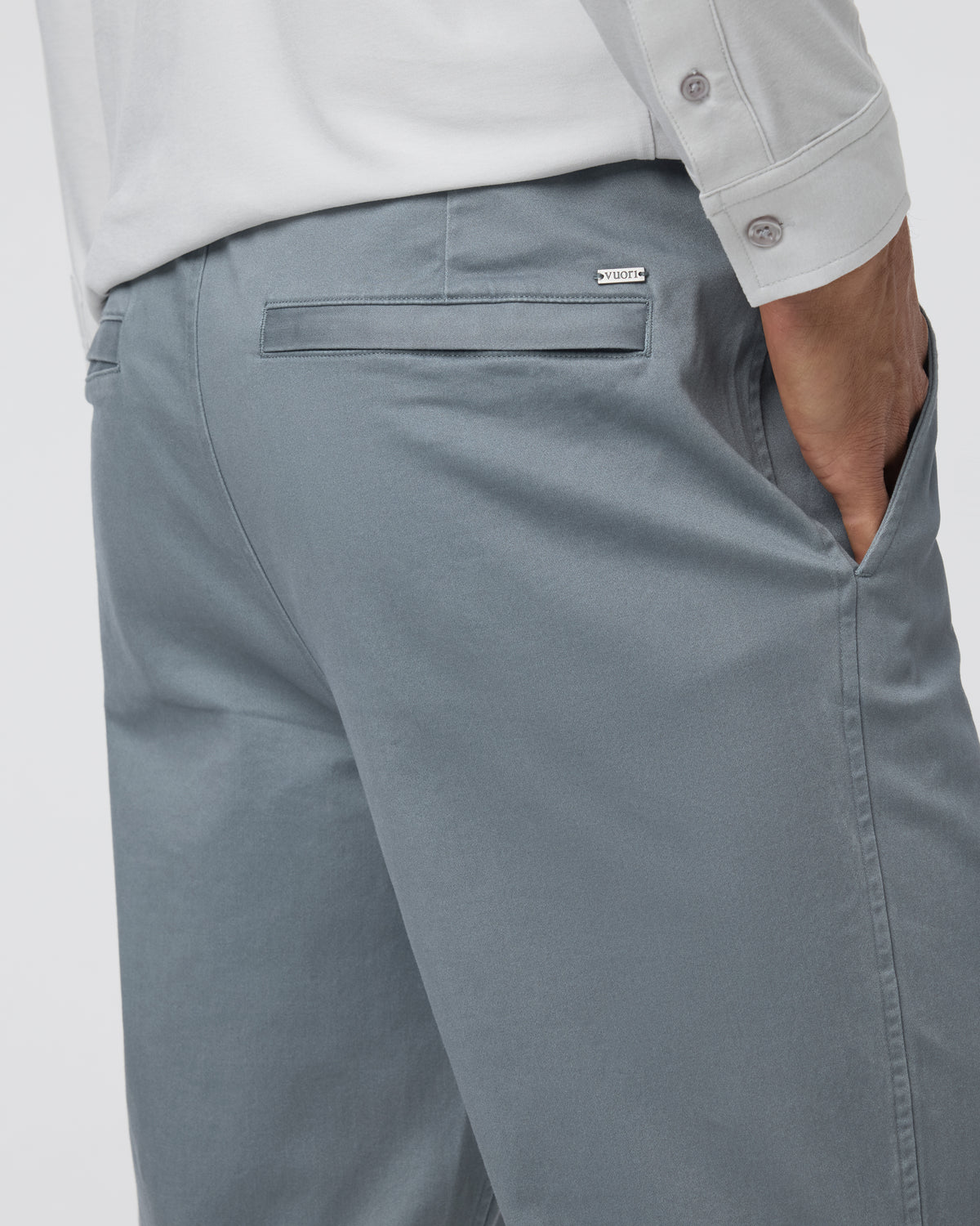 Fletcher Elastic Waist Pant Athletic Slim Fit 30" Dusty Blue - Image 2
