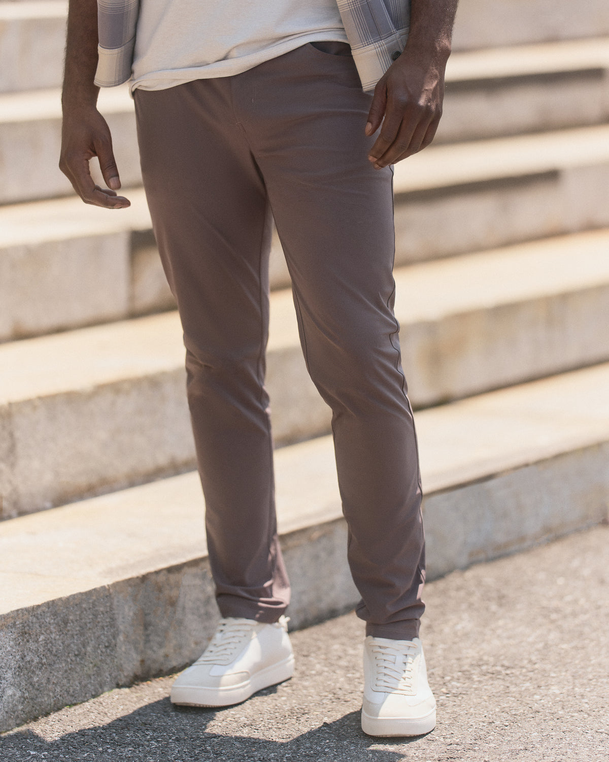 Meta Pant Athletic Slim Fit 32" Warm Grey 5-Pocket Pants
