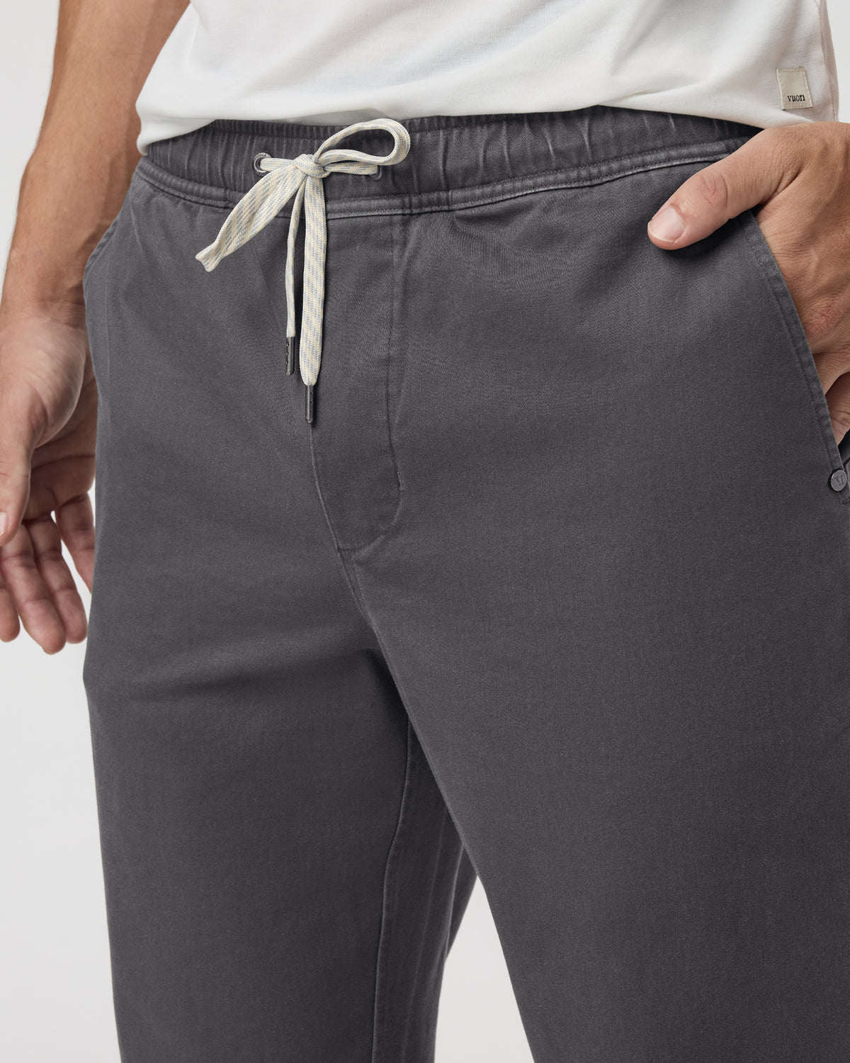 Fletcher Elastic Waist Pant Athletic Slim Fit 30" Dark Pewter - Image 2