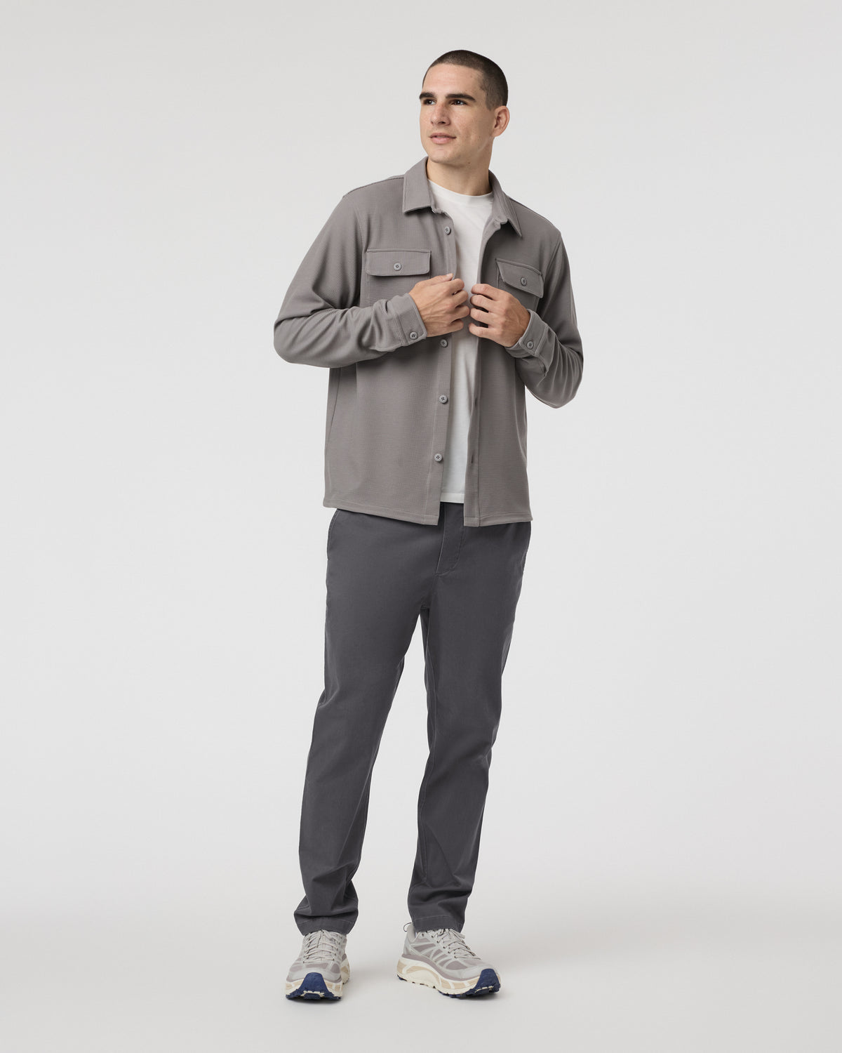 Fletcher Elastic Waist Pant Athletic Slim Fit 30" Dark Pewter - Image 4