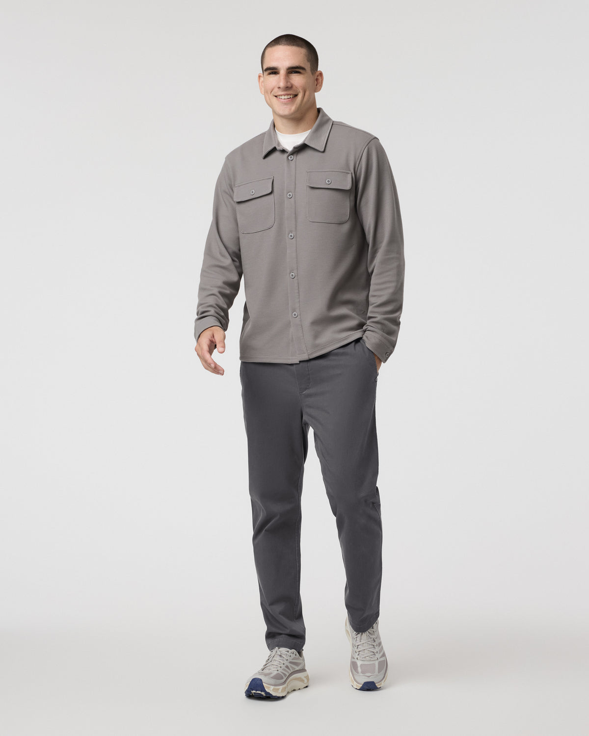 Fletcher Elastic Waist Pant Athletic Slim Fit 30" Dark Pewter - Image 5